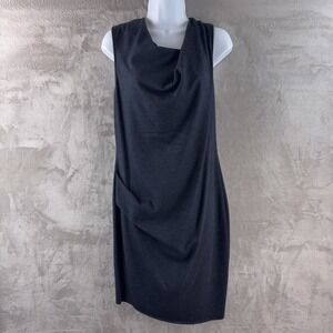 Helmut Lang Sleeveless Drape Dress‎ Womens Size Medium Gray Minimalist Modern